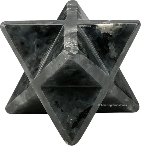 Vista 38 de Amazing Gemstone Cristal de Merkaba de piedra lunar arcoíris, estrella metafísica de Merkaba de 1 pulgada para meditación, cristal de tetraedro