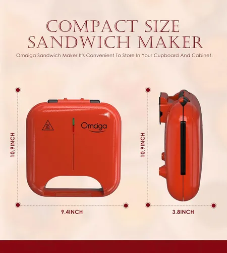 Vista 4 de Sandwichera 3 en 1, waflera, parrilla eléctrica de prensa Panini de 750 W con placas extraíbles antiadherentes, prensa para sándwiches con luces
