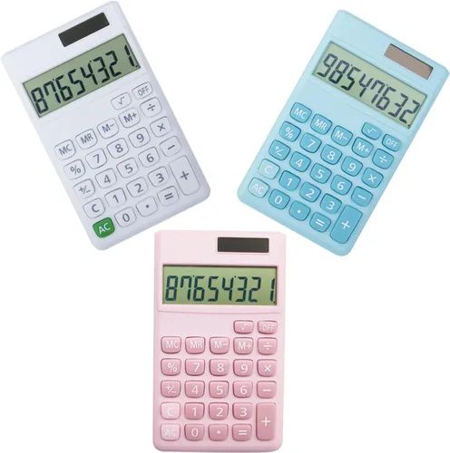 Vista 8 de Calculadoras Estándar Básicas Calculadora Digital Pequeña de Escritorio con Pantalla LCD de 8 Dígitos, Energía Solar y Batería Calculadora