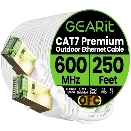 Vista 17 de GEARit Cable Ethernet Cat7 para exteriores (25 pies) SFTP Par trenzado de lámina blindada, cobre puro, LLDPE, impermeable, enterramiento directo