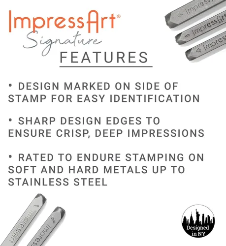 Vista 4 de ImpressArt - Sello de diseño de metal hecho a mano, 0.236 in