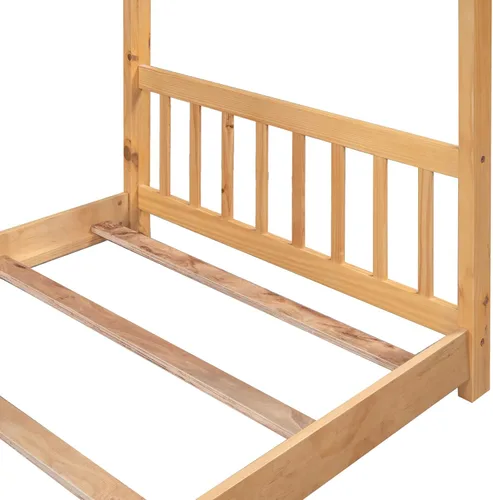 Vista 69 de Harper & Bright Designs Cama matrimonial para niños, cama de madera con cabecera y estribo, base de cama matrimonial para niños pequeños, cuna