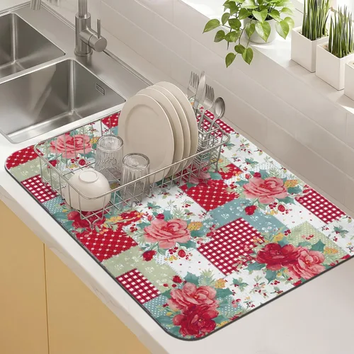 Vista 94 de Tapete de barra de café para encimeras 19inx12in, absorbente para ocultar las manchas, antideslizante, accesorios para bar de cafetería, cabe debajo