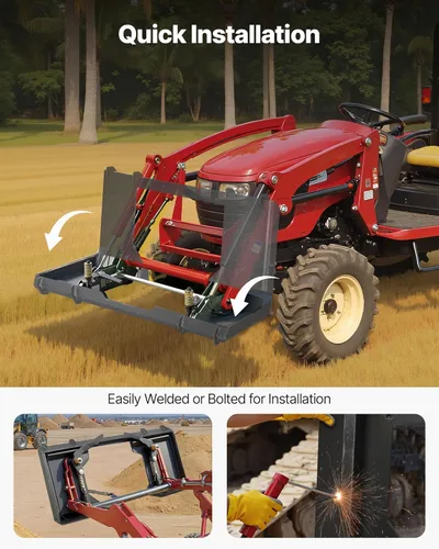 Vista 5 de VEVOR Placa de montaje para minicargadora de 1/2 pulgada, placa de montaje universal de fijación rápida, diseño recortado, fácil de atornillar