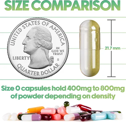 Vista 2 de XPRS Nutra Size 0 Empty Capsules - 100 Count Empty Gelatin Capsules - Pills DIY Capsule Filling - Pure Bovine Pill Gel Caps for Do-It-Yourself