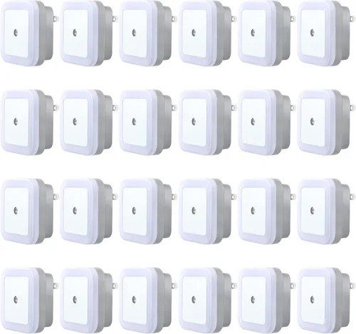 Vista 7 de Hortsun Paquete de 24 Luces Nocturnas LED que se Enchufan a la Pared con Sensor Inteligente de Oscuridad Automático, Luces Enchufables Automáticas