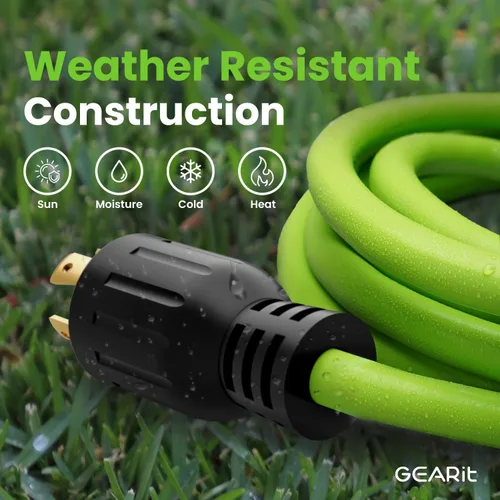 Vista 6 de GEARit Cable de extensión para generador de 30 amperios, 120/250 voltios, 4 puntas, 7500 W, NEMA L14-30P/L L14-30R, cable de alimentación de bloqueo