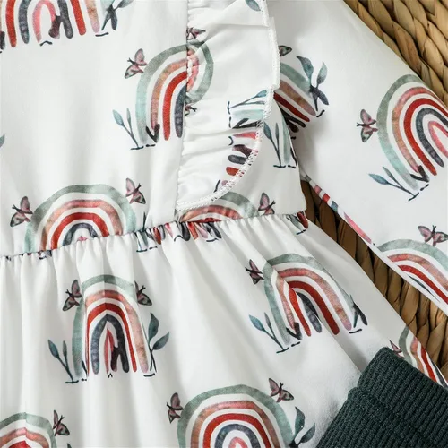 Vista 5 de PATPAT Conjunto de ropa de bebé niña de manga larga para otoño, conjunto de tops y pantalones para niños pequeños