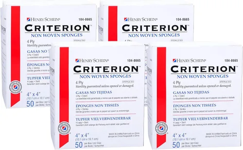 Vista 7 de Henry Schein Criterion Esponja no tejida de 4 x 4 pulgadas, mezcla de rayón/poliéster, 4 capas, estéril, 50 por paquete