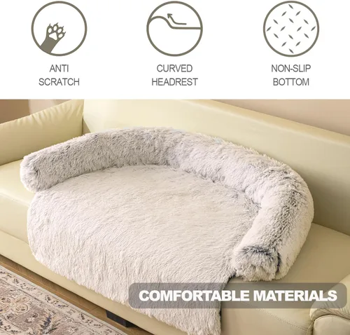 Vista 4 de Alfombrillas para Camas Tranquilas para Perros/Gatos, Almohadón Lavable y Extraíble para Perros, Funda de Sofá de Peluche de Pelo Largo