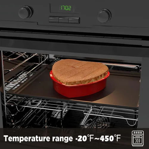 Vista 4 de Moldes de silicona en forma de corazón – Sartenes grandes antiadherentes de 11 pulgadas para pasteles y brownies