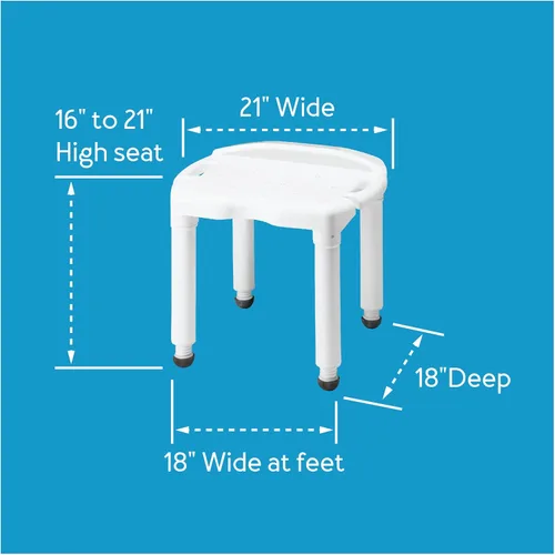 Vista 14 de Carex Asiento de baño universal y silla de ducha, banco de ducha resistente para bañera, taburete de seguridad para personas mayores