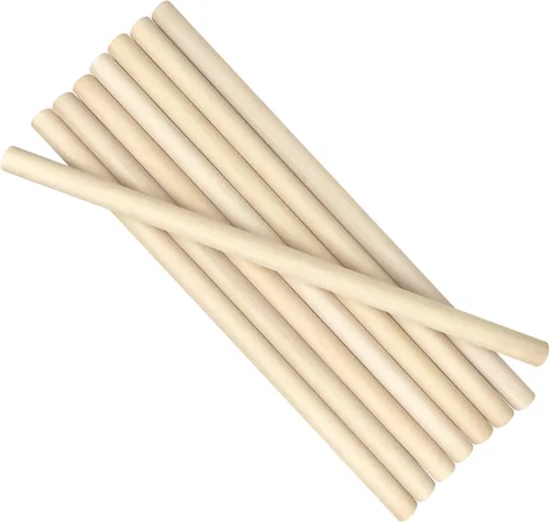 Vista 14 de Varillas de madera de 3/8 x 24 pulgadas, redondas, sin terminar, para manualidades, piruletas, soporte para pasteles, 50