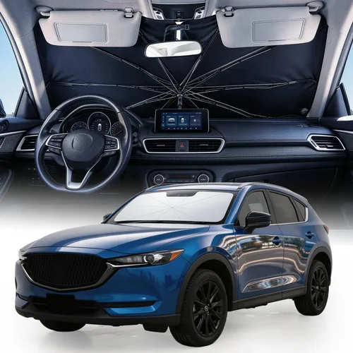 Vista 8 de [2026 Upgrade] Weektic Windshield Sun Shade Umbrella, [Double Thickened Ice Crystal Coating] Sun & Heat Protection, Keep Vehicle Cool & Protect