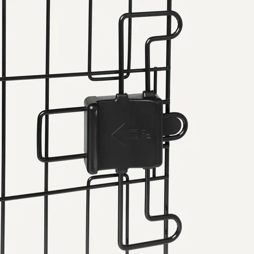 Vista 3 de Amazon Basics Caja de perro duradera y plegable de alambre de metal con bandeja, puerta individual, 18 x 12.4 x 15 pulgadas, color negro