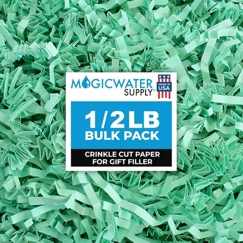 Vista 18 de MagicWater - Papel de corte arrugado para cestas de regalo, 1/2 libra, verde militar, perfecto para relleno de papel triturado, relleno de cesta