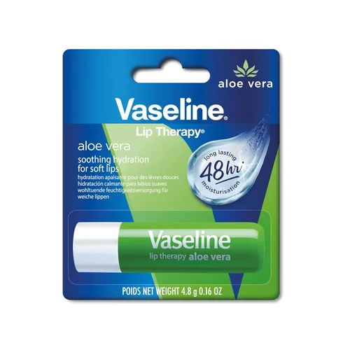 Vista 13 de Vaseline Paquete de 4 variedades de terapia de labios, bálsamo labial hidratante original + aloe vera con vitamina E, 0.16 onzas Ea