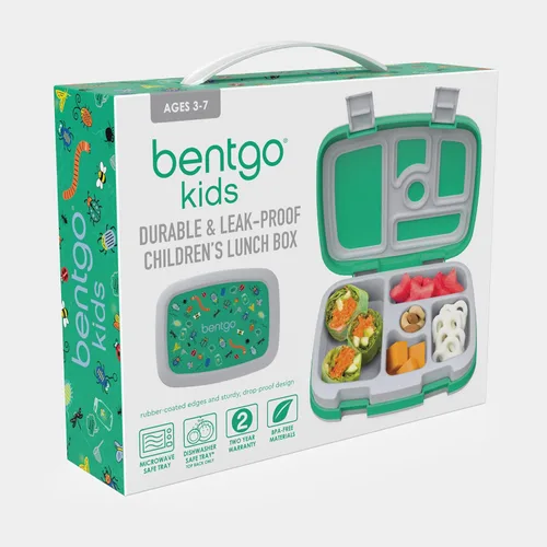 Vista 8 de Bentgo Kids Prints - Lonchera para niños, a prueba de derrames, con 5 compartimentos, estilo bento, tamaño de porciones ideales para edades de 3 a 7