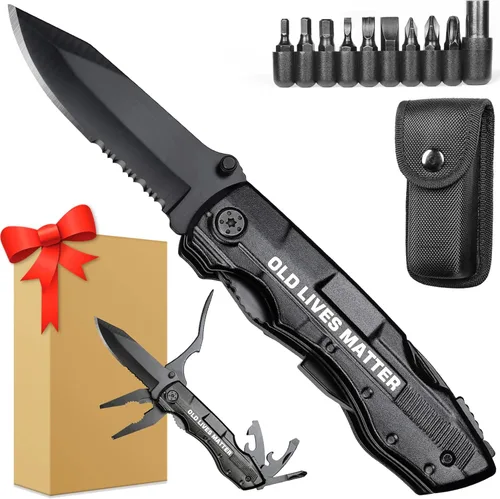 Vista 30 de Regalos de amor para el segundo aniversario para hombres, él, marido, cuchillo multiherramienta, regalos prácticos de aniversario de 2 años para él