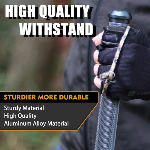 Vista 3 de aiGear H2 Survive Walking Hiking Stick - Outdoor Tactical Hiking Staff Multitool Gear Adjustable Trekking Poles for Survival Camping Hiking 6-8