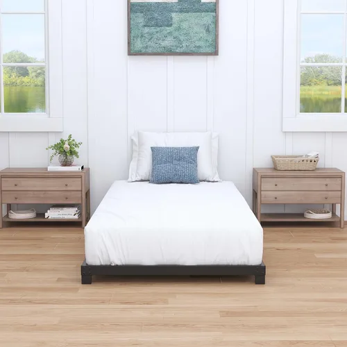 Vista 3 de Nailsong Marcos de cama individual de 4 pulgadas de perfil bajo, base de cama individual con plataforma sin necesidad de somier, metal resistente