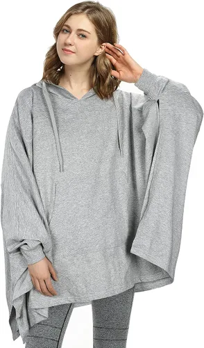 Catalonia Sudadera con capucha de gran tamaño, capa casual con capucha, abrigo de murciélago para adultos, mujeres y hombres