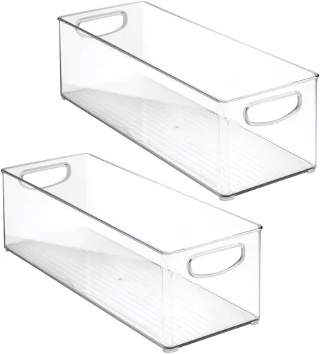 Vista 9 de mDesign Contenedor de almacenamiento doméstico para DVD, PS4 y Xbox Videojuegos, paquete de 2, grande, transparente