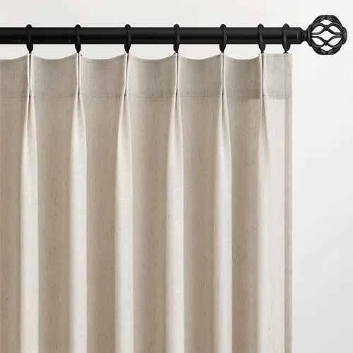 Vista 10 de Topfinel Cortinas de Lino Beige Blanco con Pliegues Pinzados para Dormitorio de 72 Pulgadas de Largo, Juego de 2 Paneles, Filtrado de Luz Semi