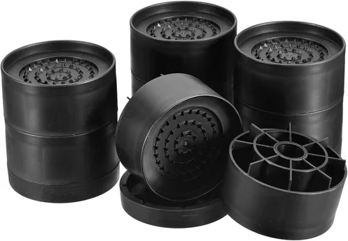 Vista 8 de uxcell Juego de 4 elevadores redondos para muebles, altura de 1.38 pulgadas, elevadores de cama ajustables para marco de cama, mesa, escritorio