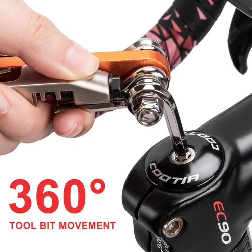 Vista 3 de Multitool - Herramienta de cadena/Torx/Hex/Destornillador - Kit de reparación de bicicletas compacto y ligero para bicicletas de carretera y montaña