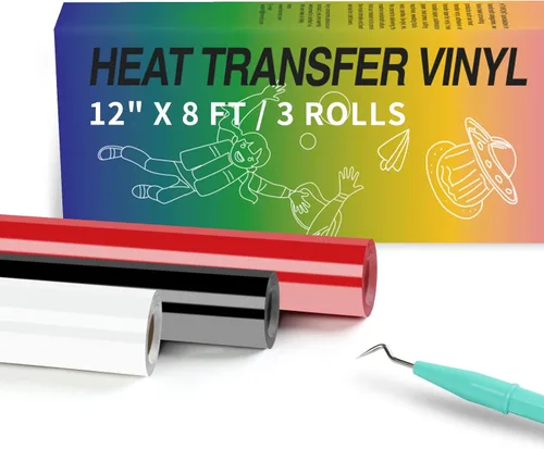 Vista 66 de HTVRONT - Rollo de vinilo termotransferible, 12 in x 8 ft, para diseños en camisetas, fácil de cortar y despegar, para planchar y máquinas Cricut