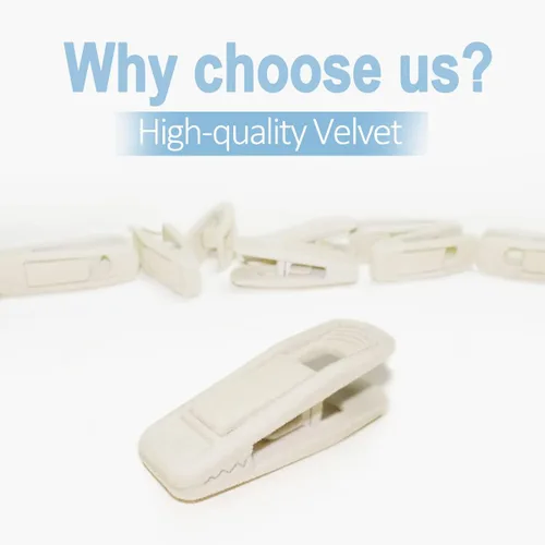 Vista 6 de TOFIIGREM Clips de terciopelo para perchas de terciopelo – 20 piezas de clip de terciopelo antideslizante beige para colgar faldas, clips de flocado