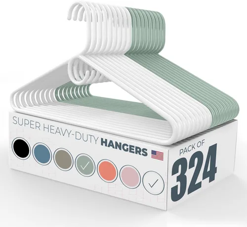 Vista 110 de Neaties Paquete de 6 perchas para ropa súper resistentes, fabricadas en los Estados Unidos, capacidad de 10 libras, perchas de plástico grueso