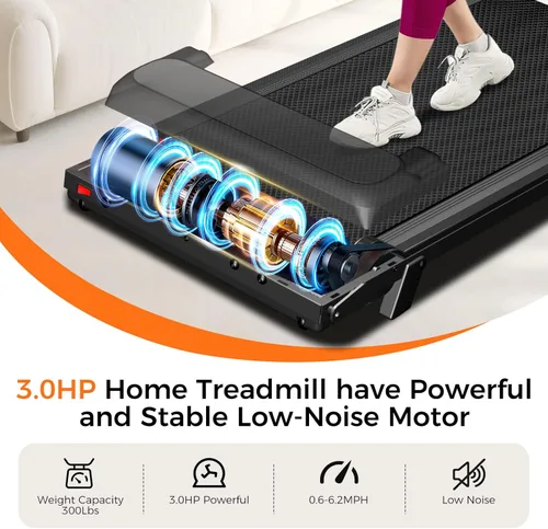 Vista 10 de Aiteid Treadmill with Incline,3.0HP Small Treadmills for Home,Portable Electric Treadmill with Handles,Lightweight Walking Pad,Compact Running