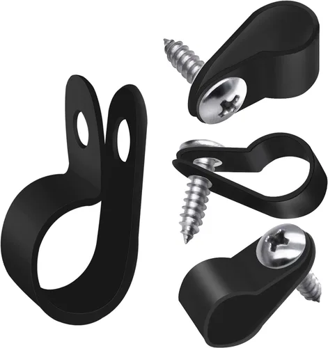 Vista 8 de mankk 222 piezas Clip de cable Kit surtido de clips de alambre Abrazaderas de cable de plástico tipo R de nailon 6 tamaños