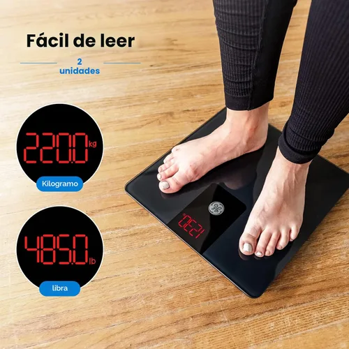 Vista 4 de GE Báscula de baño para peso corporal, báscula digital de peso de 500 libras, dispositivo de medición resistente para personas, pesadora precisa
