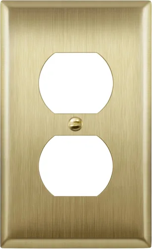 Vista 24 de ENERLITES Placa de pared de metal para receptáculo dúplex, tapa de salida de acero inoxidable, resistente a la corrosión, tamaño estándar de 1