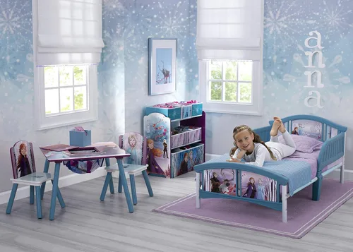 Vista 4 de Delta Children Plastic Toddler Bed, Disney Frozen II & Marvel Spider-Man