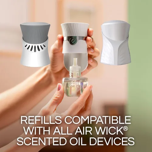 Vista 6 de Air Wick Vibrante calentador de aceite perfumado para enchufar + recargas, impregnado con aceites esenciales, ambientadores enchufables