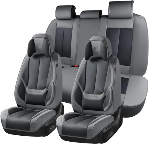 Vista 104 de Coverado Fundas de asiento de automóvil, fundas de asiento delantero, funda de asiento de automóvil beige, protector de asiento de automóvil