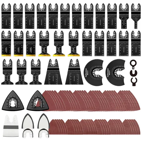 Vista 11 de AIFICUT 10 piezas de gancho oscilante multiherramienta hoja para tejas de techo de alfombras, materiales suaves, herramienta oscilante universal