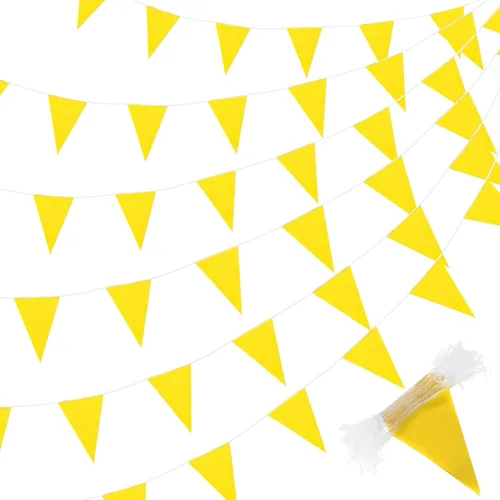 Vista 8 de Preboun Banderines de 400 pies sólidos, 240 unidades, guirnalda triangular para colgar, guirnalda a granel para gran apertura, carnaval, fiesta