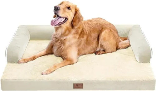 Vista 129 de Cama ortopédica impermeable para perros pequeños, cama para perros de tamaño mediano, cómoda cama para mascotas y gatos con lados, funda extraíble