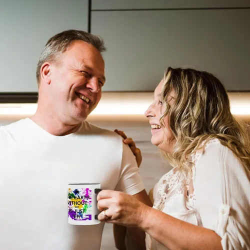 Vista 4 de 3dRose Ceramic The Earth Without Art is just eh - Taza, 1 unidad (paquete de 1), color negro