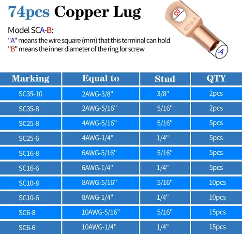 Vista 3 de Herramienta de prensado de terminales de cable con 74 terminales de alambre de cobre, 100 tubos termorretráctiles adhesivos de doble pared