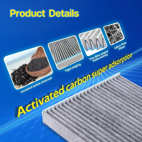 Vista 4 de Filtro de aire de cabina de reemplazo para CF10285, CP285, Compatible con Camry, Corolla, Highlander, Prius, RAV4, Tundra, 4Runner, Avalon, Sequoia