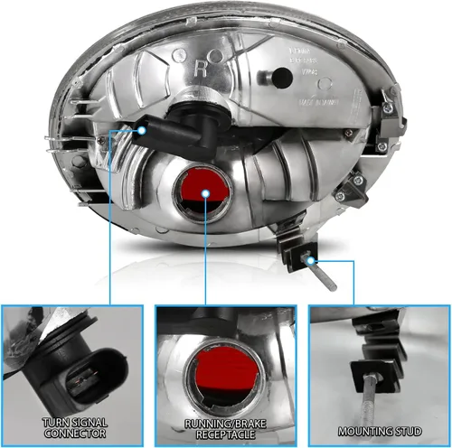 Vista 5 de AmeriLite Luces traseras Altezza negras transparentes para Volkswagen Beetle 1998-2005 - lado del pasajero y del conductor