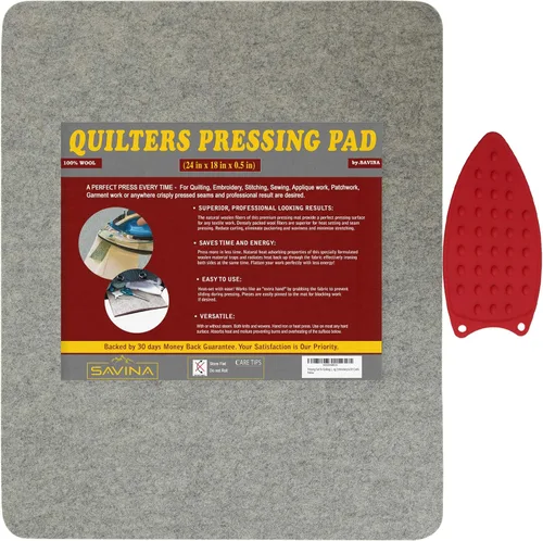 Vista 10 de Alfombrilla de Lana para Prensar - Almohadilla de Planchado para Acolchado de 9" x 9" Pulgadas - Tabla de Planchar de Lana Afieltrada 100% de Nueva