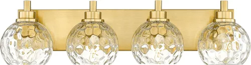 Vista 32 de Accesorios de Iluminación para Baño, Lámpara de Tocador para Baño de 5 Luces Negra y Dorada, Apliques de Pared Modernos de 32 Pulgadas con Pantalla