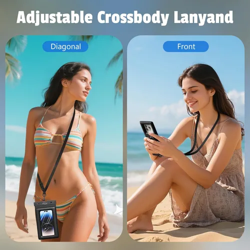 Vista 8 de AiRunTech Funda flotante impermeable para teléfono, funda de doble sellado con protector de cordón para iPhone 17, 16, 15, 14, 13, 12 Pro Max, bolsa